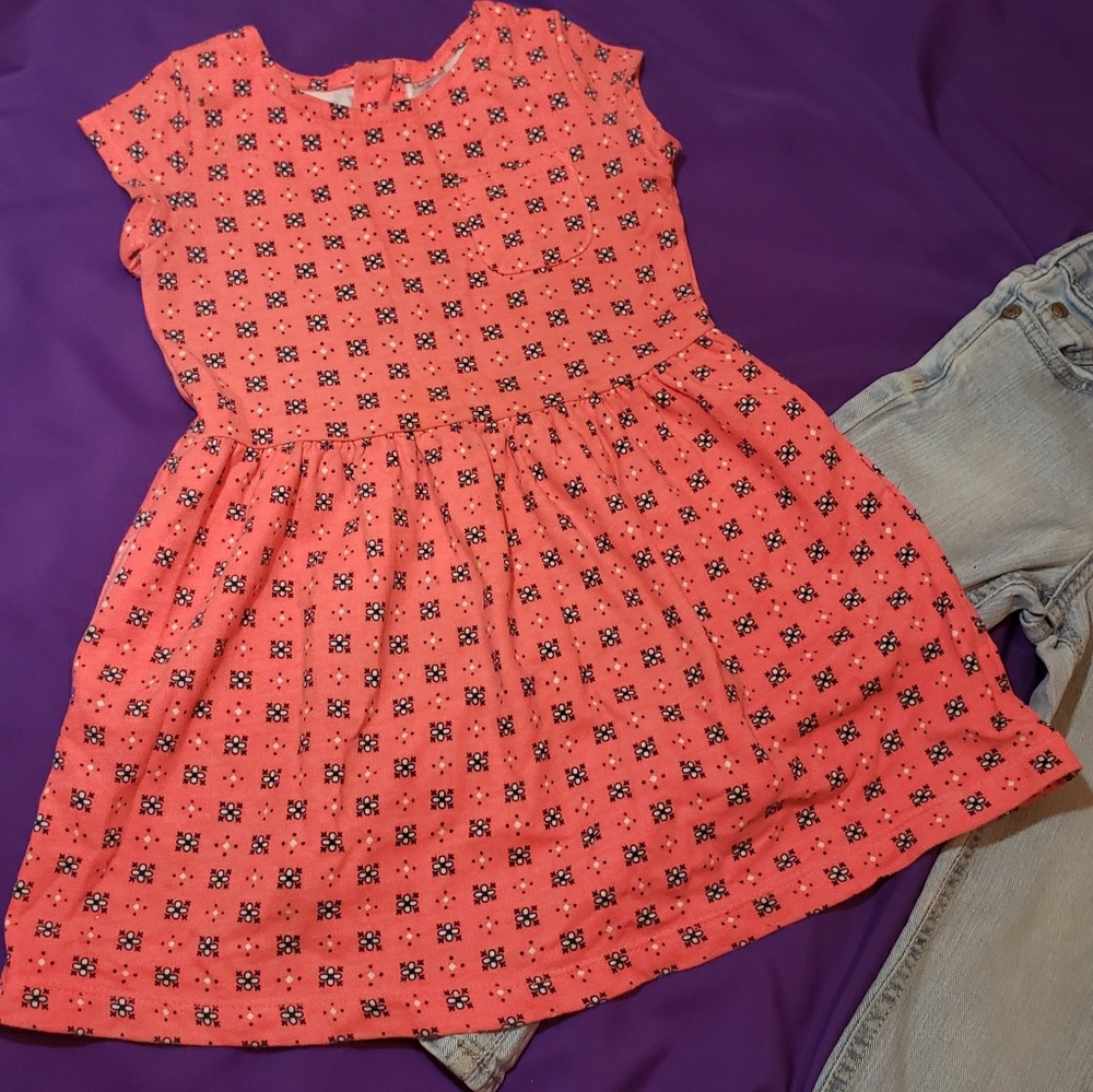 Girls 3T : Bundle Carters Dress & Osh Kosh Jean's